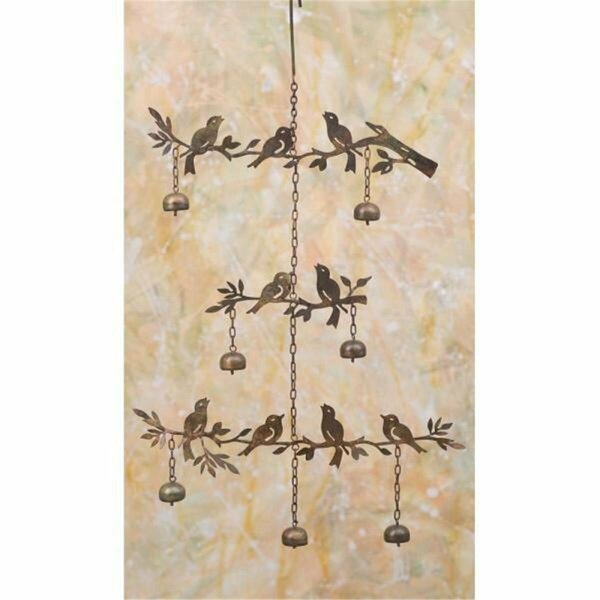 Ancient Graffiti Tiered Birds with Bells Flamed Finish Wind Chimes ANCIENTAG1473